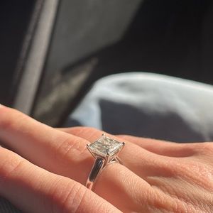 SALE! 3ct+ VVS Princess Cut Diamond Ring! w/ GCAL paperwork! New!